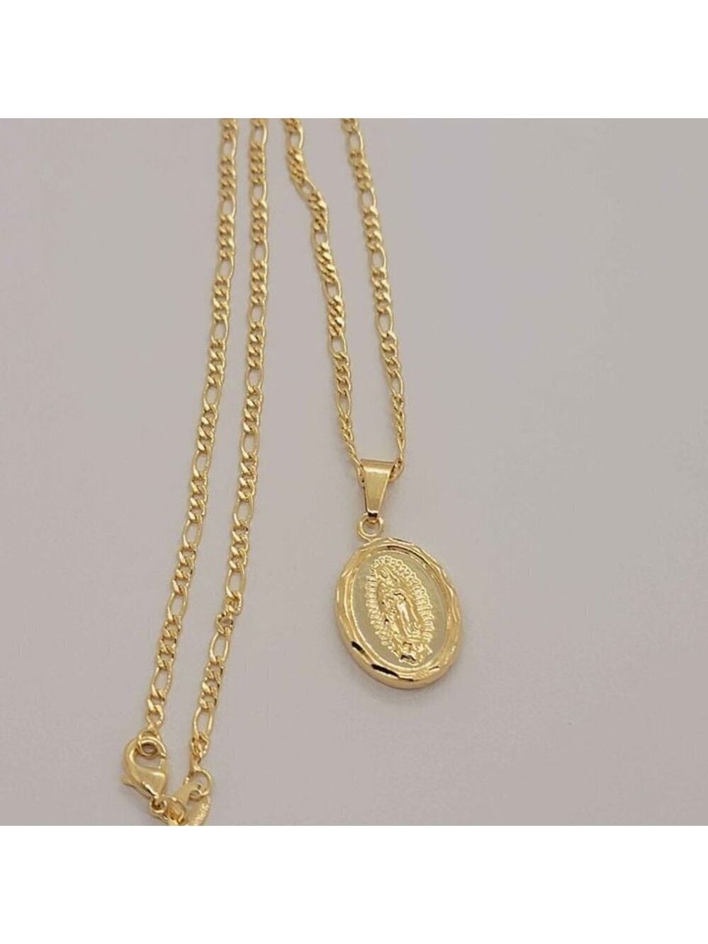 Brand New Brazilian 18k Gold Filled Virgen de Guadalupe Necklace - Picture 1 of 5